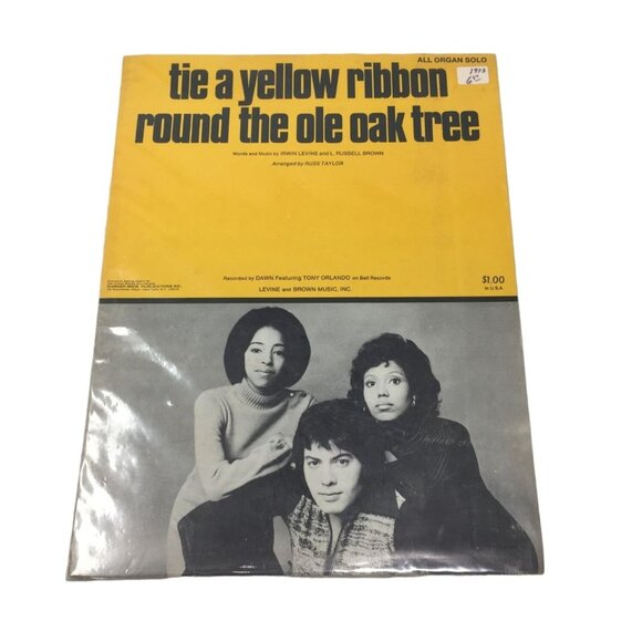 Vintage 1973 "Tie a Yellow Ribbon Round the Ole Oak Tree" Sheet Music - Picture 1 of 6